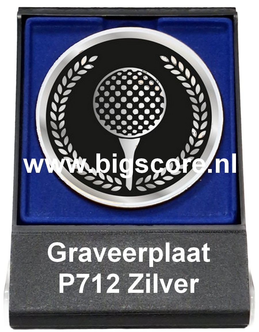 Golf Acryl in medailledoosje Blauw-Zwart G/Z/B